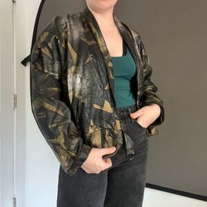 Vintage Black and Gold Bomber Jacket